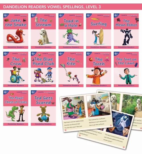 DR 15 Dandelion Readers Extended Phonic Code Level 3 (14 books) 'Jake the Snake' decodable
