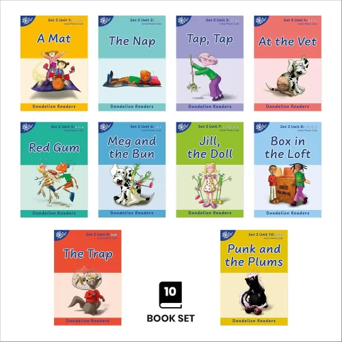 DR2 Dandelion Readers Units 1 - 10 (10 books) Set 2 'A Mat' decodable