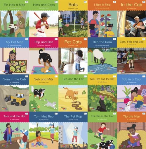 Nelson Decodable Readers Set 2 | Sound focus: c b r e f h n
