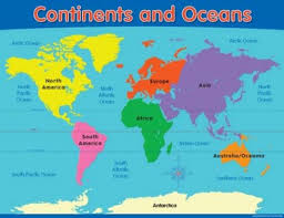 Continents and Oceans Chart - Seelect Educational Supplies Adelaide