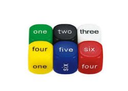 Dice 6 Face Words 1-6 16mm