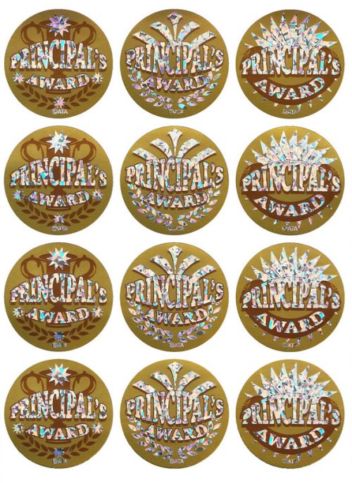 Principal's Gold Foil Award Sticker (72)