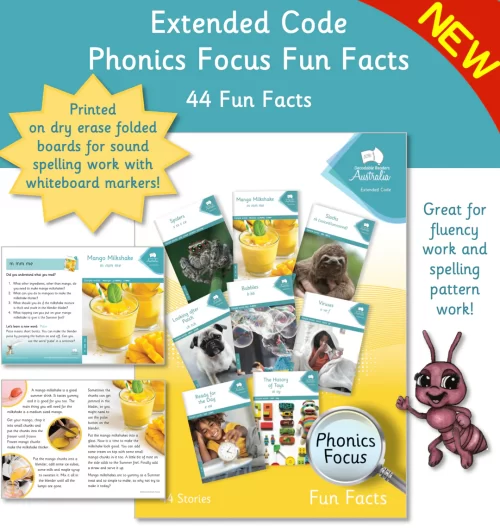 Decodable Readers Australia, Extended Code Phonics Focus Fun Facts- Individual Set (44 Fun Facts) - Image 2